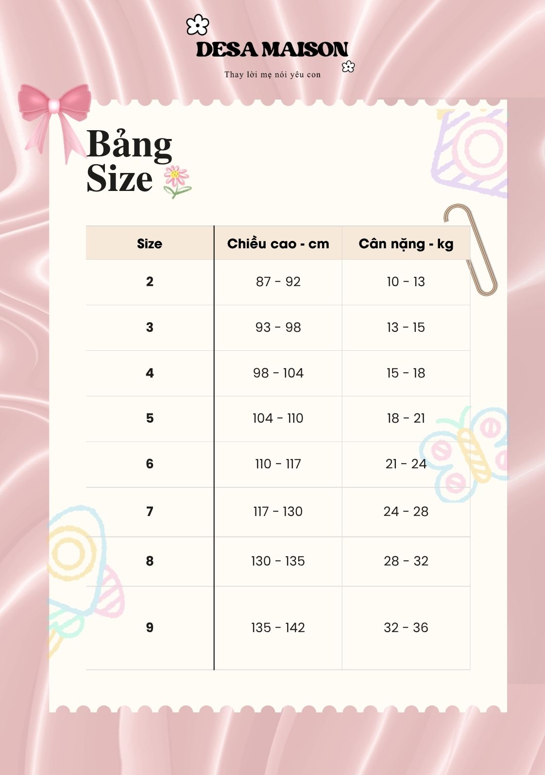 Bảng Size